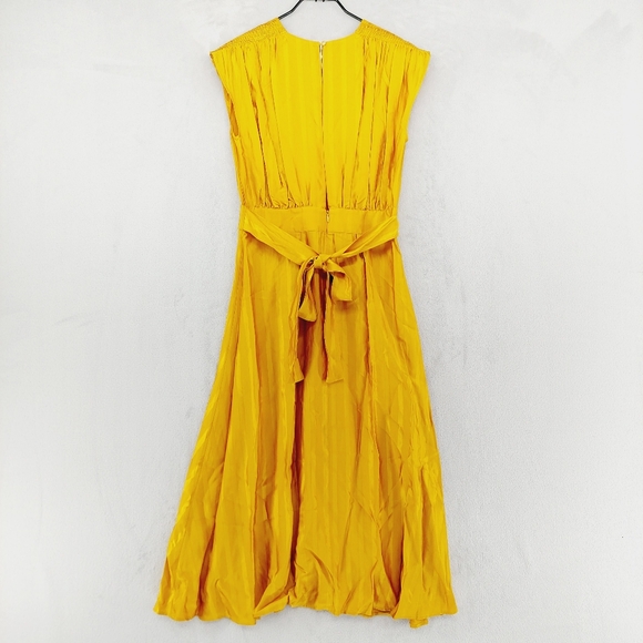 New Sessun Augusta Sleeveless Belted Yellow Dress P1151 - Picture 5 of 9